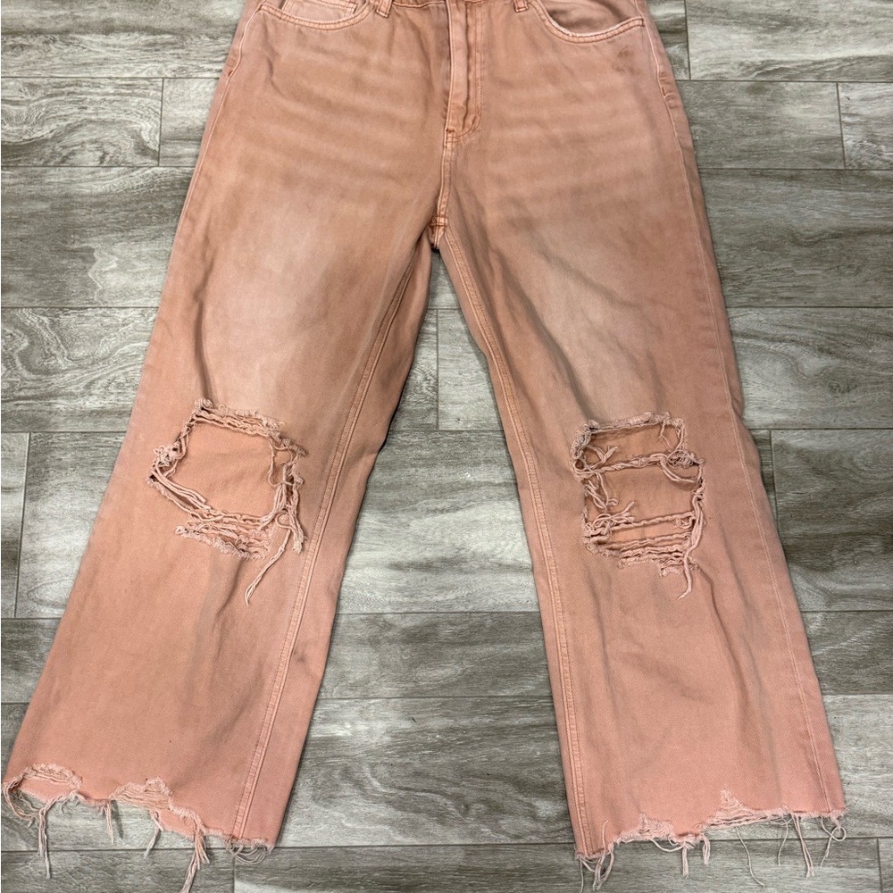Distressed Pink Women's Jeans